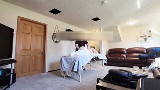Pregnant hotwife Cucks her Husband by setting up a camera and seduces her massage therapist - 4 image