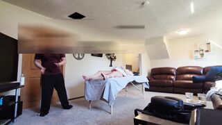 Pregnant hotwife Cucks her Husband by setting up a camera and seduces her massage therapist - 6 image