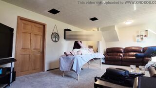 Pregnant hotwife Cucks her Husband by setting up a camera and seduces her massage therapist - 9 image