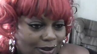 Cute ebony BBWs talk to the camera behind the scenes - 11 image