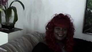 Cute ebony BBWs talk to the camera behind the scenes - 8 image