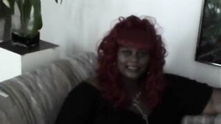 Cute ebony BBWs talk to the camera behind the scenes - 9 image