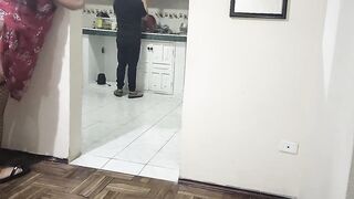 Cuckold fucking my best friend's wife while she is in the kitchen What a good woman she has - 10 image