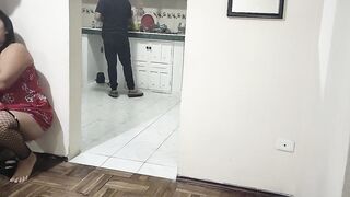 Cuckold fucking my best friend's wife while she is in the kitchen What a good woman she has - 12 image
