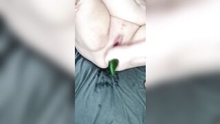 2 cucumbers & a wine bottle stretching my loose bbw + gapepussy and ass! - 10 image