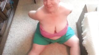 Mature BBW Devours Step Son's Ass Cumshot