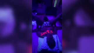 Big booty milf in neon paint fucks under black light