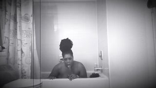 21 year old thick bbw strip teasing + toy fucking in the shower - 11 image