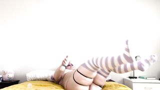 Solo Masturbating in Thigh Highs and a Pink Thong - 6 image