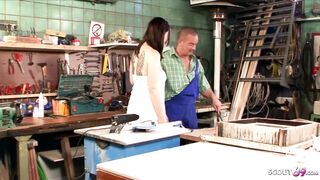 GERMAN CURVY VIRGIN TEEN TALK DADS WORKER TO DEFLORATION SEX - 3 image