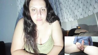 Slut Wife Watch Random Guy Stroke and Cum While Her Husband Sl**p Next to Her - 10 image
