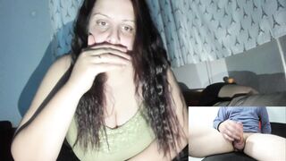 Slut Wife Watch Random Guy Stroke and Cum While Her Husband Sl**p Next to Her - 13 image