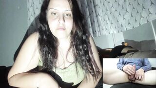 Slut Wife Watch Random Guy Stroke and Cum While Her Husband Sl**p Next to Her - 15 image