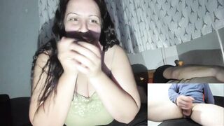 Slut Wife Watch Random Guy Stroke and Cum While Her Husband Sl**p Next to Her - 6 image