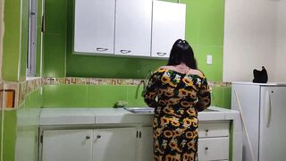Consoling my stepmother because my father is very sad I was unfaithful to him I help him get even with me I end up fucking her in the kitchen - 2 image
