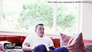 Big Titty Stepsis Stroking her Pervert Brother's Big Dick - 6 image