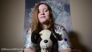 Rubbing a SOFT stuffie all over my body in a SILKY robe