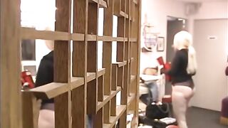 Hot blond on the couch filling her tight cunt with a huge sex toy - 3 image