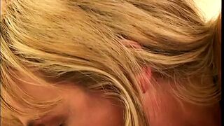 Big boobs blonde slut sucks and fucks sweet black cock in bed - 1 image