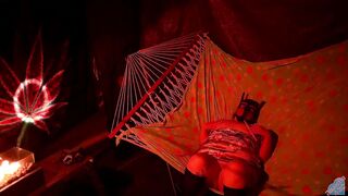 Getting frisky in a tent fingering her wet hole in a hammock - 5 image