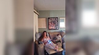 Sexy busty chick in nightgown playing Fortnite part 2 - 10 image