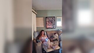 Sexy busty chick in nightgown playing Fortnite part 2 - 12 image