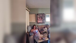 Sexy busty chick in nightgown playing Fortnite part 2 - 4 image