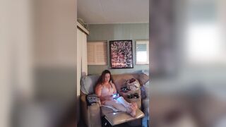 Sexy busty chick in nightgown playing Fortnite part 2 - 7 image