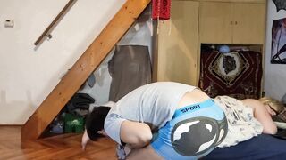 Stealthy step son preying on his mothers feet - 5 image