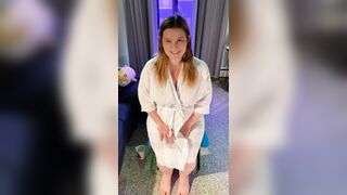 WeVibe Edging Orgasms with Minidress Striptease - BBW 38G Torpedo Tits and G-string - Plus Size Modeling Fetish - 2 image