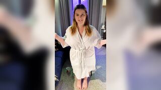 WeVibe Edging Orgasms with Minidress Striptease - BBW 38G Torpedo Tits and G-string - Plus Size Modeling Fetish - 3 image