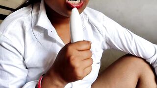 Indian Neha Rani spitting licking masturbating and messy bj in Hindi - 6 image