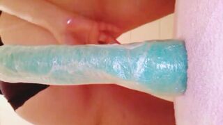 Mirelladelicia compilation TBT 20 videos from April 2017, masturbating with foam, exhibitionism - 1 image