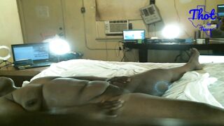 Thot in Texas - Ebony BBW Wet Pussy Creampied Came inside Her Shaved Vagina - 4 image