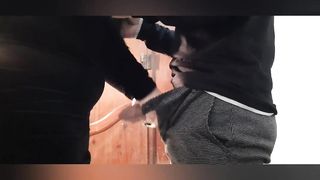 Amazing PAWG in Sexy Tight Velvet Dress and Pantyhose Suck his Big Juicy Cock and Give Assjob - 3 image