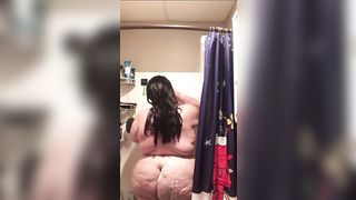 BBW Masturbates Fat Pussy in best Friends Shower (BODY SHAKING ORGASM) - 4 image