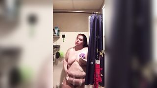 BBW Masturbates Fat Pussy in best Friends Shower (BODY SHAKING ORGASM) - 7 image
