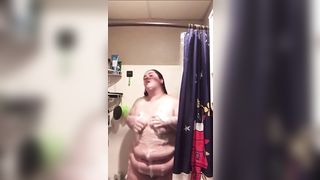 BBW Masturbates Fat Pussy in best Friends Shower (BODY SHAKING ORGASM) - 8 image