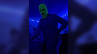 Masked Amateur Couple Fucking under Blacklight - 10 image