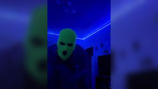 Masked Amateur Couple Fucking under Blacklight - 12 image