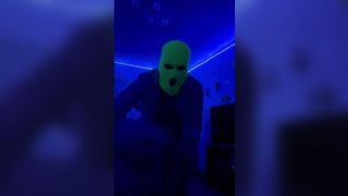 Masked Amateur Couple Fucking under Blacklight - 13 image