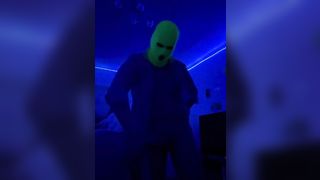 Masked Amateur Couple Fucking under Blacklight - 14 image