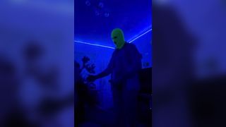 Masked Amateur Couple Fucking under Blacklight - 15 image