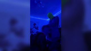 Masked Amateur Couple Fucking under Blacklight - 2 image