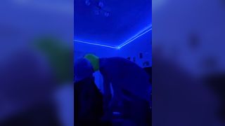 Masked Amateur Couple Fucking under Blacklight
