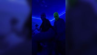 Masked Amateur Couple Fucking under Blacklight - 6 image