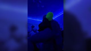 Masked Amateur Couple Fucking under Blacklight - 7 image