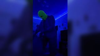 Masked Amateur Couple Fucking under Blacklight - 8 image
