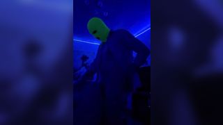 Masked Amateur Couple Fucking under Blacklight - 9 image