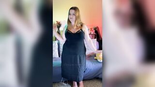 Edging Orgasms - WeVibe and Hitachi - Black Dress Stripping - BBW 38G Torpedo Bra and G-string - 3 image